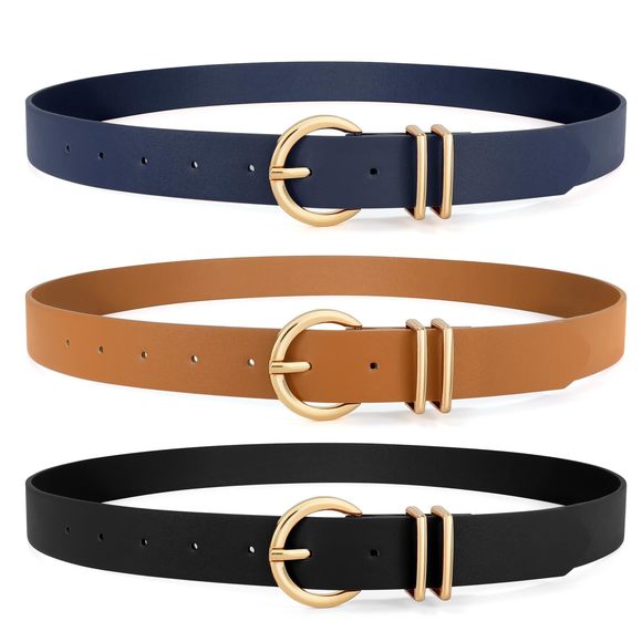 3 Pack Women\'s Leather Belts For Jeans Dresses Ladies Waist Belt With Fashion🤙